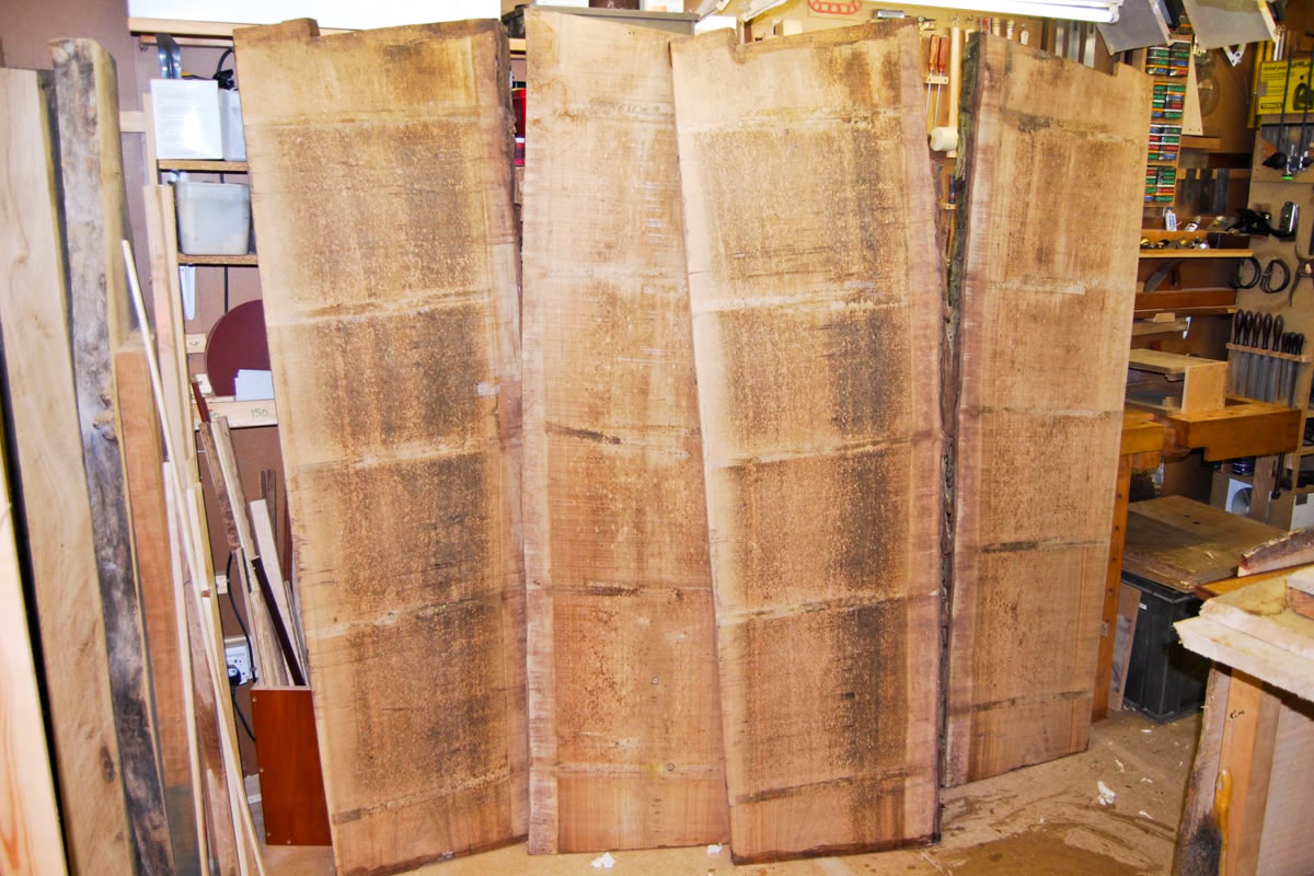 Prime boards of grained English walnut