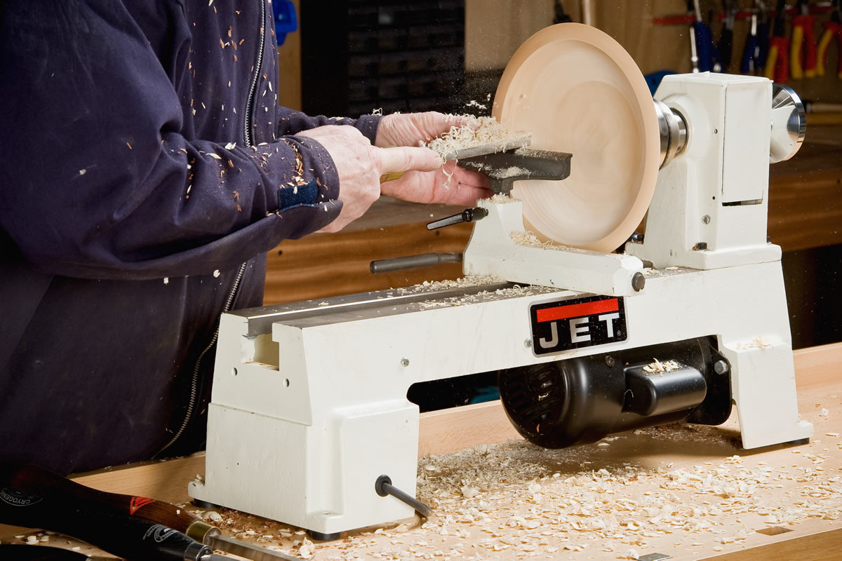 On smaller lathes, the diameter of the bowl is governed by the height of the headstock centre over the bed.