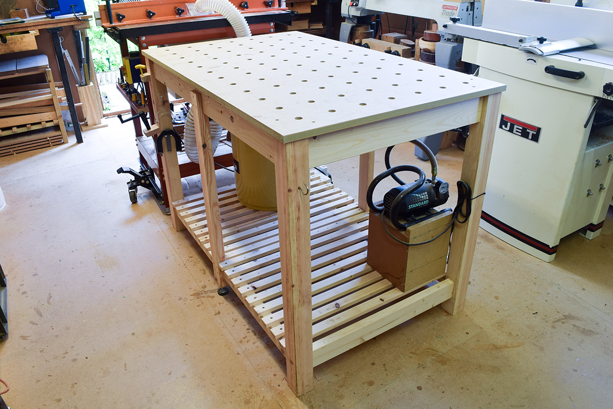 Bench top with 20mm holes