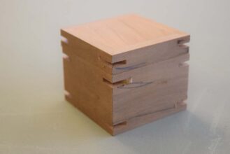 Box and lid with slots machined