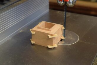 Remove insert excess with bandsaw