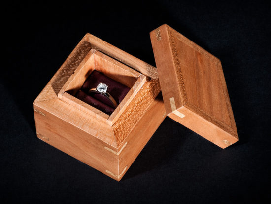 Completed ring box with ring