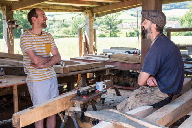 Landscape designer Ed and carpenter Mark of Ed Brooks Furniture