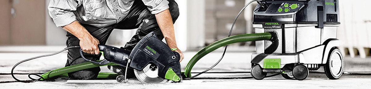 Festool extractor being used with circular saw