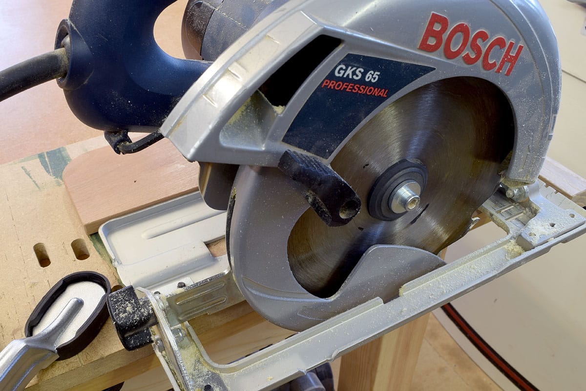 Set the depth of cut on the circular saw