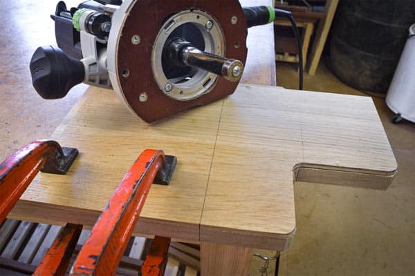 Bearing cut the handle shape with a router