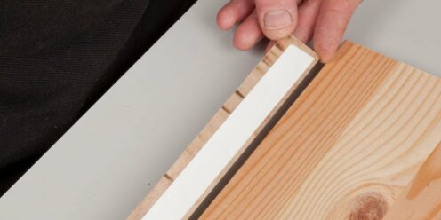 Fixing a strip of wood with double sided tape