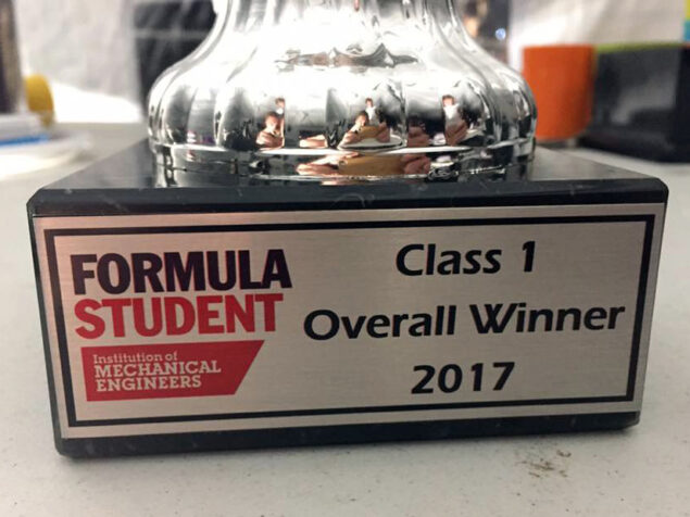 Cardiff Racing's Formula Student trophy