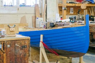 Boat building in progress