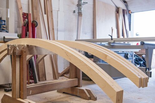 Shaping and crafting arches for a shepherds hut