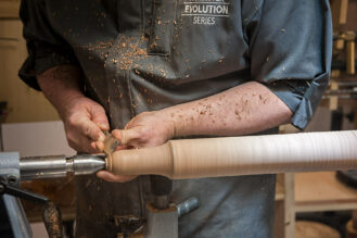 Shaping handles with a skew chisel
