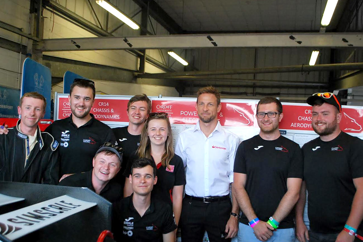 Cardiff Racing team with former F1 champion Jenson Button