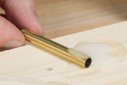 Glueing the brass tube