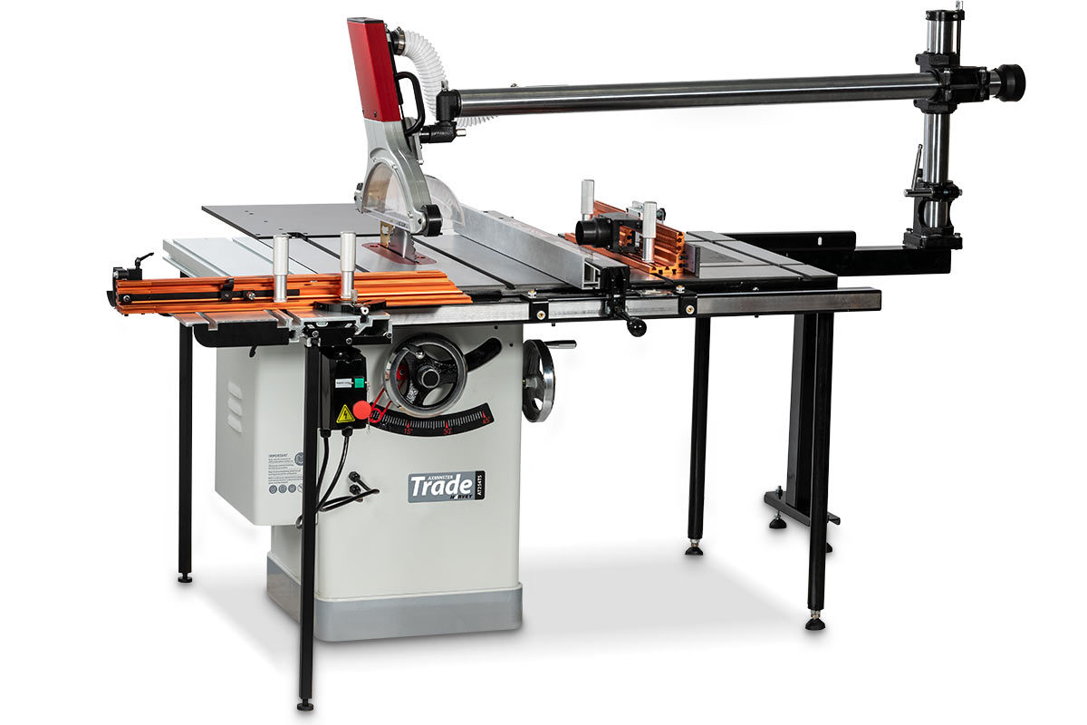 Axminster Trade Table Saw Shown With Optional Accessories