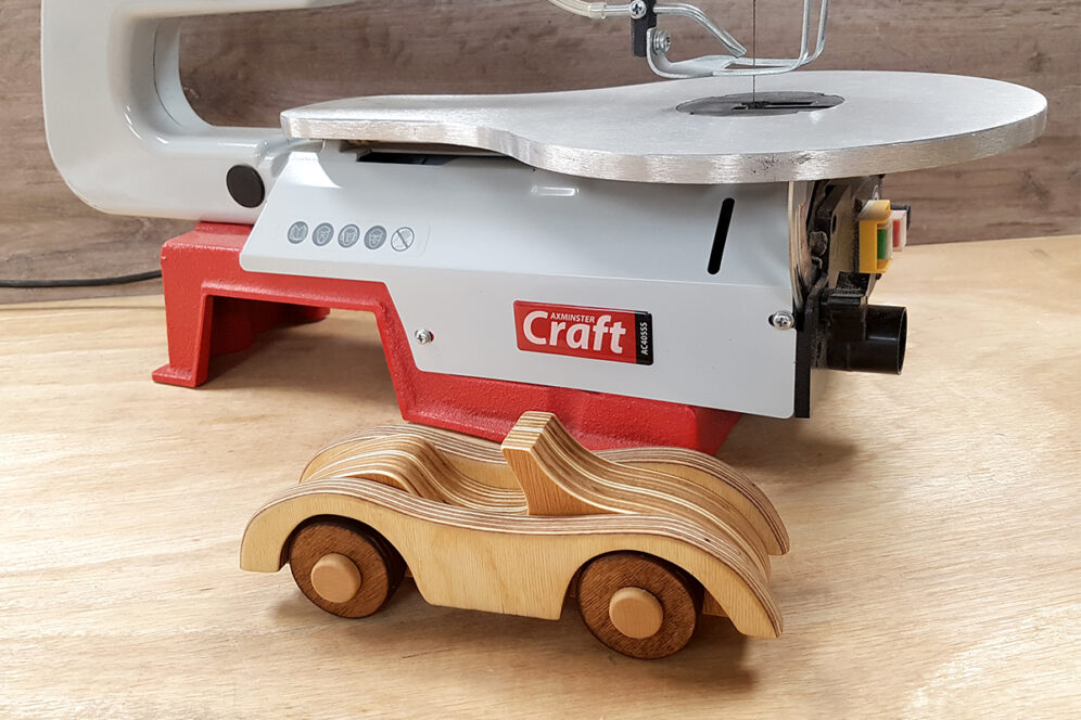 Completed wooden toy car