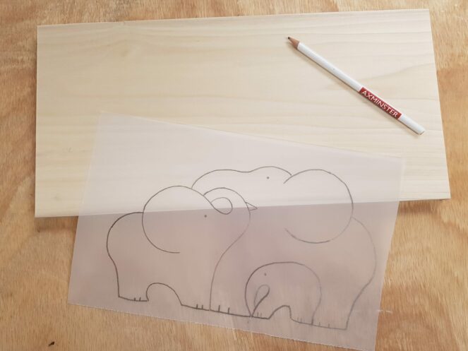 Elephant design on tracing paper