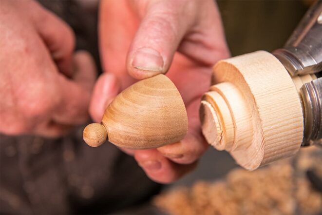 How to Turn a Wooden Baby Rattle - Turn the outer shape