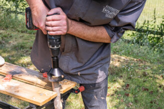 Drill with the power tenon cutter