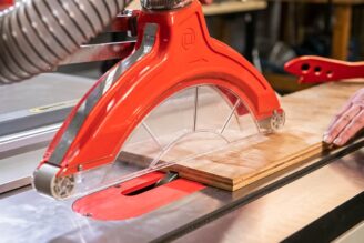 Dado blade set in use on table saw