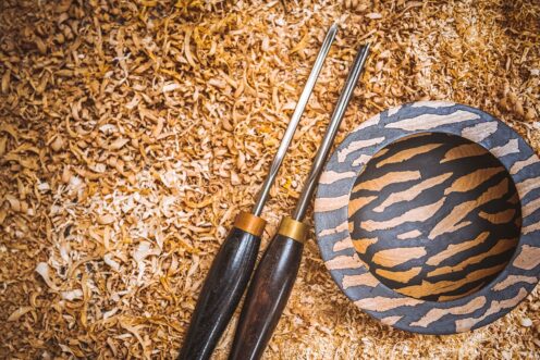 Turned zebra bowl
