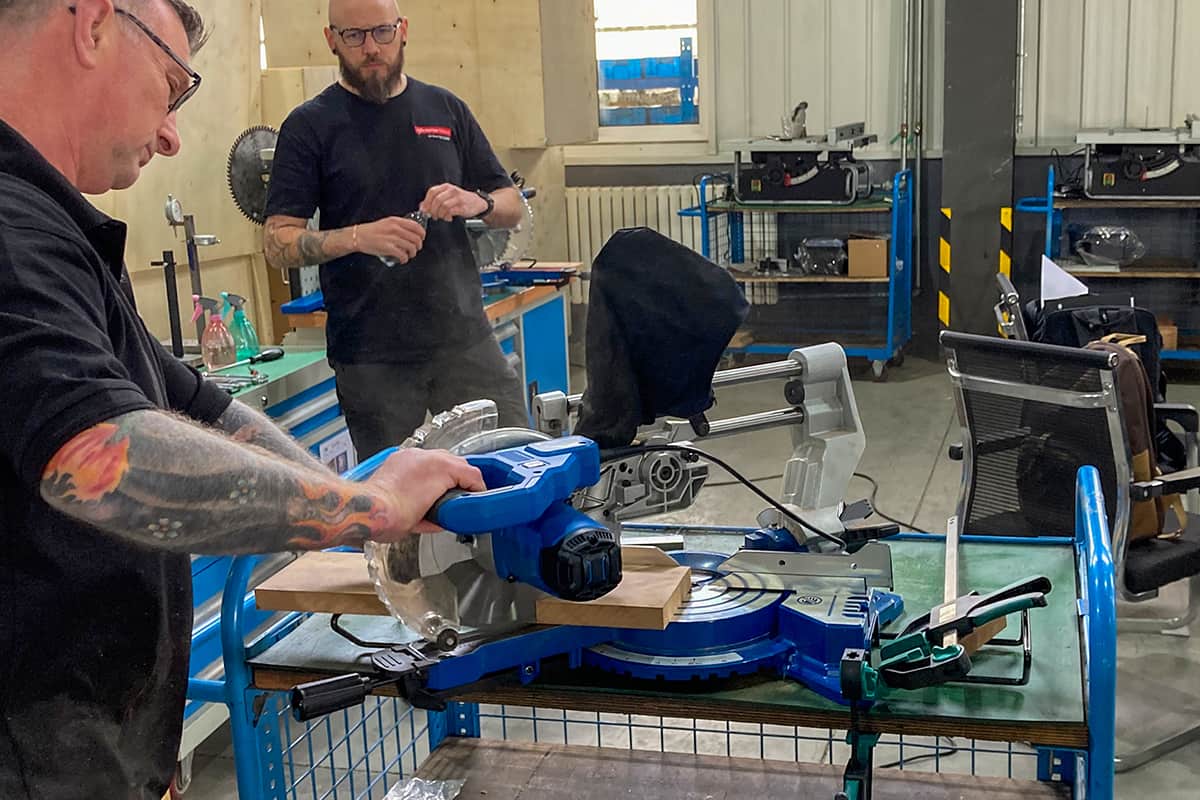 Perform Slide Mitre Saw prototype being tested and developed